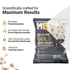 MuscleBlaze Biozyme Gold 100% Whey Protein Powder Sweetened Chocolate 5x35g