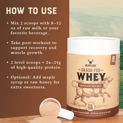 100% Grass Fed Whey Chocolate Protein Powder – Only Four Ingrediants, Absolutely