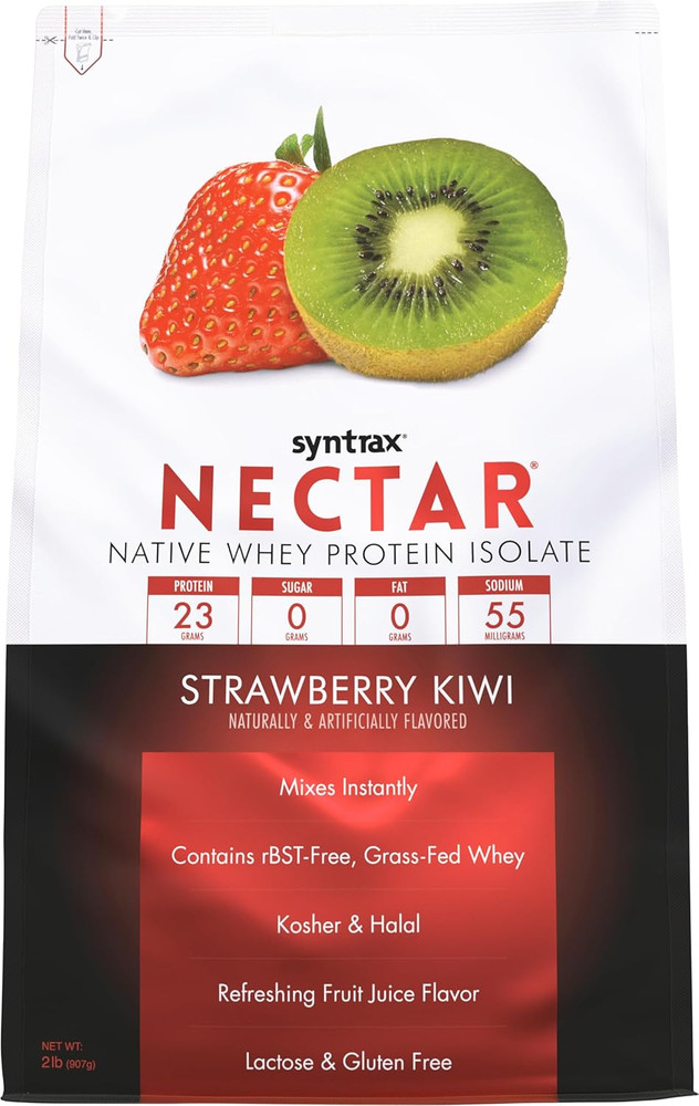 Whey Isolate Protein Powder Strawberry Kiwi 2 Lb Nectar