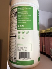 Manitoba Harvest Organic Max Fiber Hemp Protein Powder Unsweetened Vegan 454g