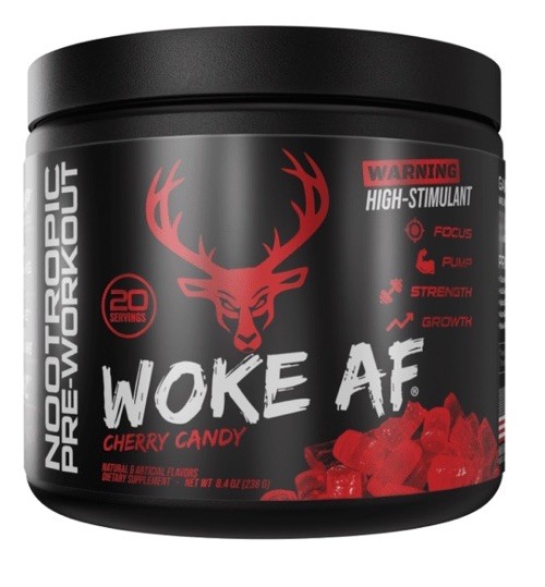 Bucked Up – Woke AF – «CHERRY CANDY» Flavor Nootropic Preworkout – Exp 01/2027