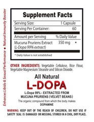 Dopamine supplements – L-DOPA MUCUNA EXTRACT 99% 350mg – serotonin power diet