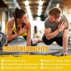 ElevateLife Creatine Monohydrate Gummies 5000mg for Men & Women Chewable 90