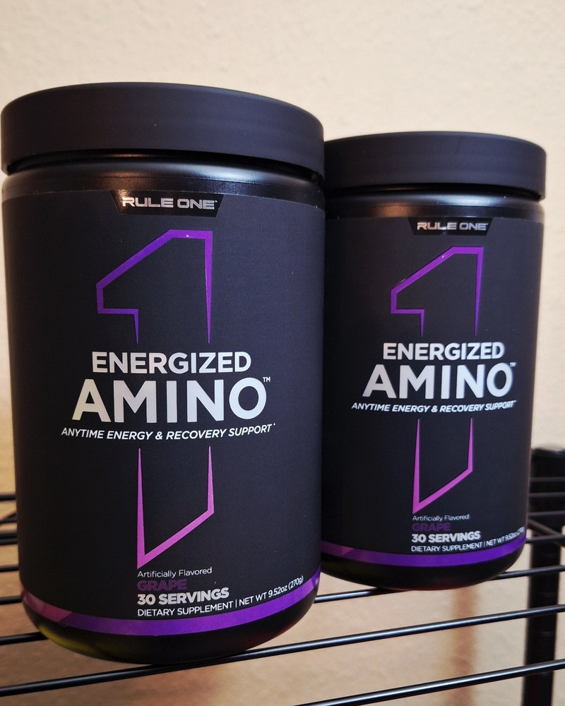 2 Tubs Rule One Energized Amino, Grape 🍇, 30 Serv, 120mg caffeine, 06/2027✨️