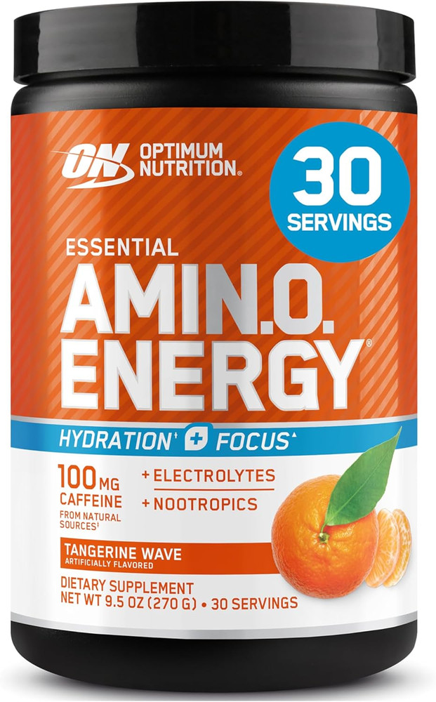 Amino Energy Powder plus Hydration, with BCAA, Electrolytes, and Caffeine, Tang