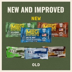 MEG Gum – Military Energy | 100mg of Caffeine Per Green, Red, Light Blue
