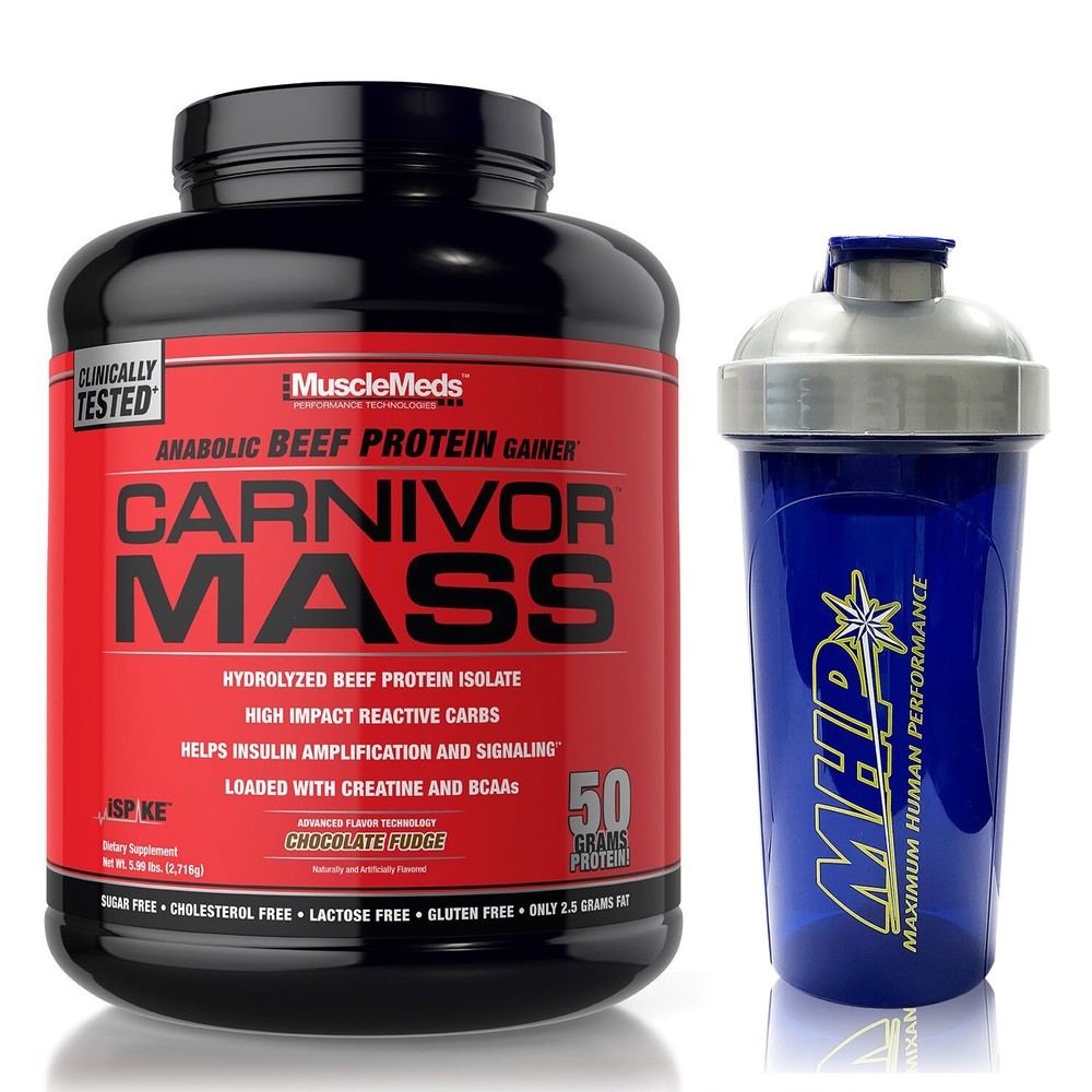 MuscleMeds CARNIVOR MASS 6 lbs Anabolic beef protein + Shaker – Choose Flavor