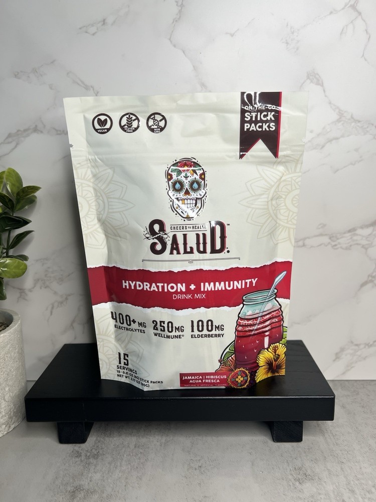 Salud Hydration+Immunity Electrolyte Drink Mix Jamaica Hibiscus 15 Exp 11/24