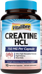 Creatine Hcl Capsule, 750Mg High Absorption Creatine Hydrochloride, Endurance, S