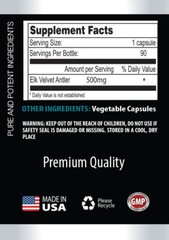 Pure IGF Deer Antler – Elk Velvet Antler 500mg (270 Capsules, 3 Bottles)