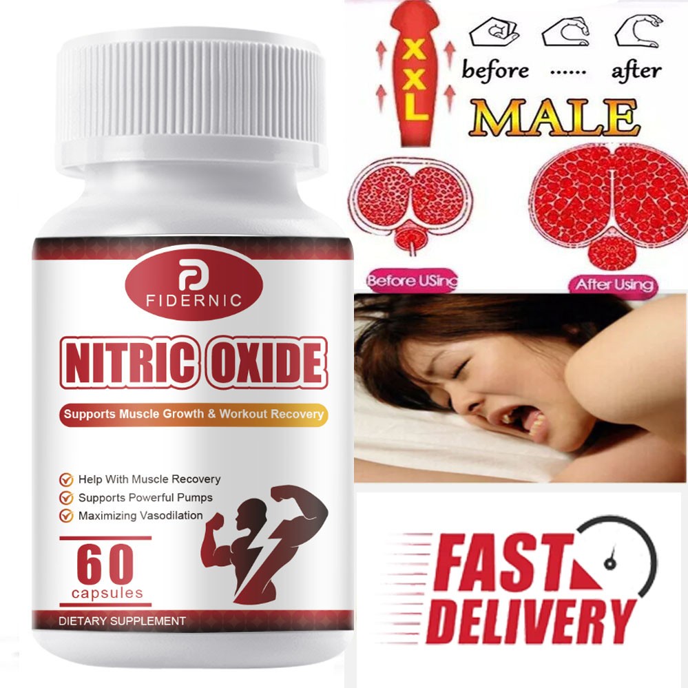Nitric Oxide Booster Supplement w/ L-Arginine Premium Workout Muscle 60 Capsules