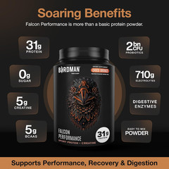 Falcon Performance Vegan Protein Powder, 31G Protein, 5G Creatine, 5G BCAA, Prob