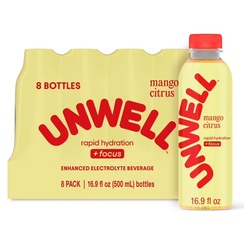 UNWELL Hydrate+Focus Mango Citrus Sports Drink – 8pk/16.9 fl oz