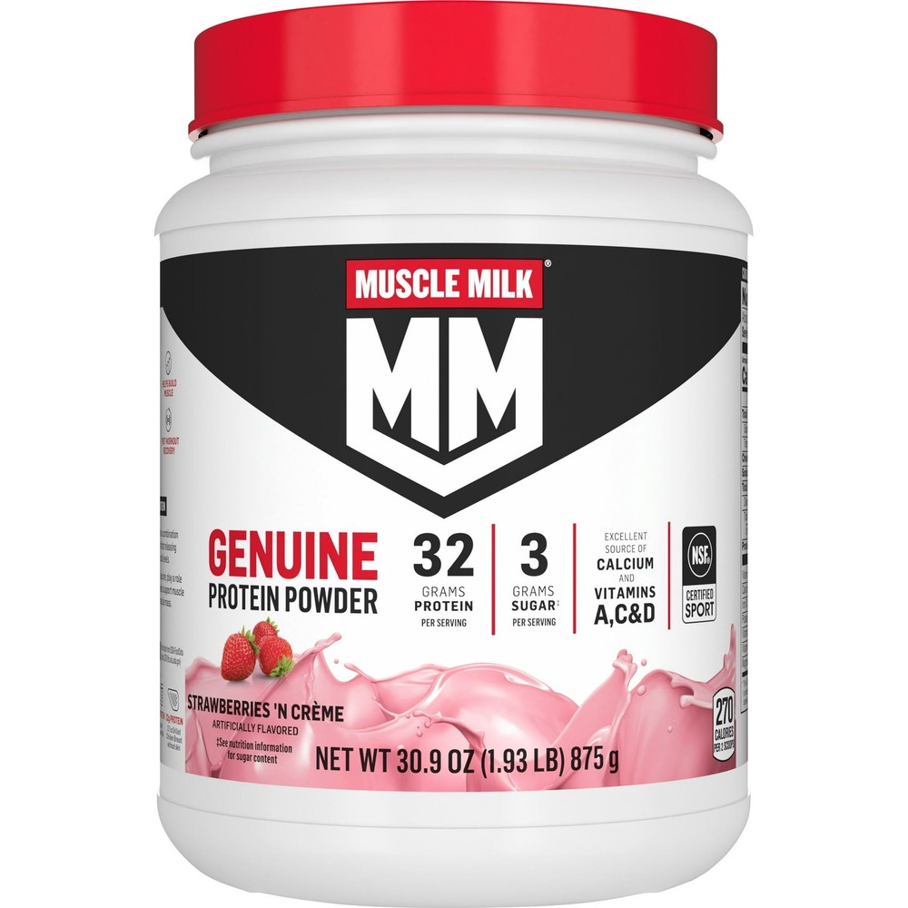 Muscle Milk Genuine Protein Powder Vanilla Crème 32G Protein 30.9oz 1.93 LB