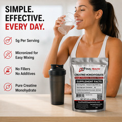 Creatine Monohydrate 200 Mesh (5g) Pure Dual Health Bulk Supplements Strength