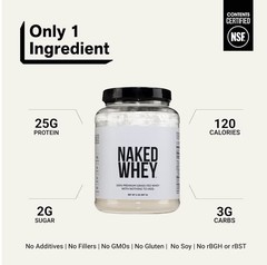 NAKED Grass-Fed Whey Protein Concentrate Powder, NSF Certified Non-GMO 2 lb
