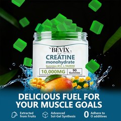 Creatine Gummies for Energy, Strength, and Muscle Growth – 90 Count, Sugar-Free
