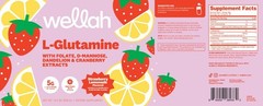 Wellah L-Glutamine Strawberry Lemonade (50 Servings) – Sweetened with Stevia