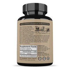 Wholesome Wellness Grass Fed Desiccated Beef Liver Capsules (180 Pills, 750mg Ea
