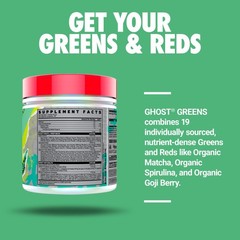 GHOST Greens Powder, Original – 30 Servings – 19 Superfood Greens & Reds