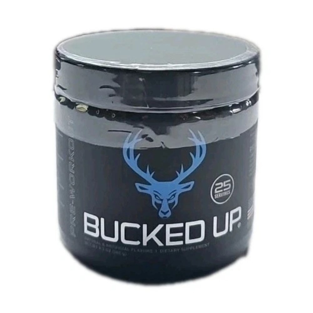 Bucked Up Pre-Workout Energy Pump Powder 25 Servings – Blue Raz – Size: 9.3 oz