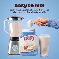 Premier Protein 100% Whey Protein Powder, Vanilla Milkshake, 30g Protein, 29 Ser
