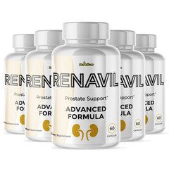 Renavil- Prostate Support- 5 Bottles- 300 Capsules