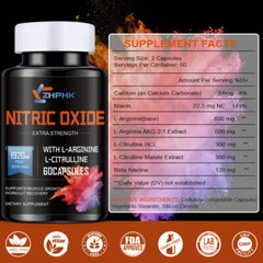 Extra Strength Nitric Oxide Supplement L Arginine L Citrulline Highest Potency