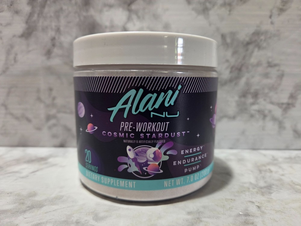 Alani Nu Pre-Workout Energy Endurance 20 Servings Cosmic Stardust 7 OZ 8/2026
