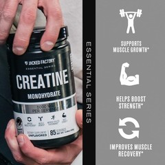 Jacked Factory Creatine Monohydrate Powder 85 Servings (Pack of 1), No Color
