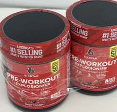 Six Star Pre-Workout Explosion Fruit Punch Powder 2 Pack Exp 06/2027