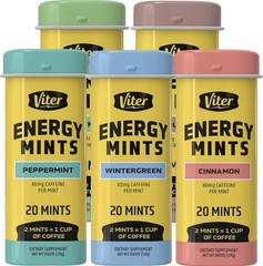 5 Variety Packs (20 in each pack) 40mg Caffeine Energy Mints