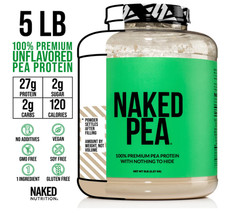 Naked Pea 5LB Pea Protein Powder Unflavored Vegan 76 Servings NSF