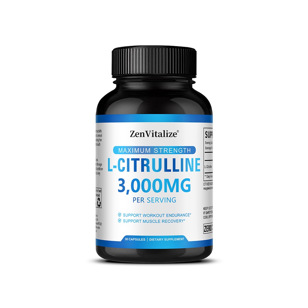 L Citrulline 3000mg Supplement L Arginine Muscle Recovery Pump Capsules 30-120