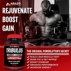Arazo Nutrition Tribulus Terrestris 1500mg Extract 180 Count (Pack of 1)