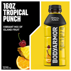 BODYARMOR Sports Drink, Tropical Punch, Electrolyte Drink Hydration, 16 Fl Oz Bo