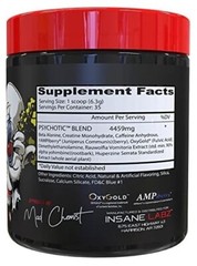 Psychotic Pre Workout Fruit Punch 35 Servings Extreme Energy