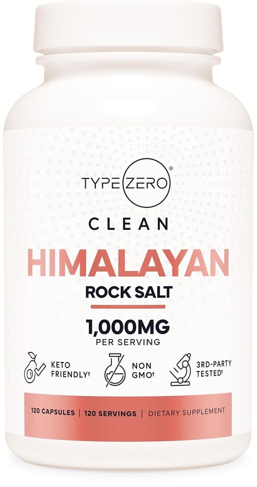 type Zero Clean Himalayan Salt, 1000 mg. 120 caps exp 02/27