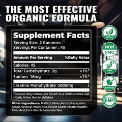 Creatine Monohydrate Gummies, NSF Certified, 5g Dose for Men & Women to Suppo…