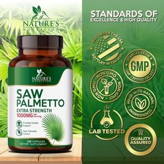 Saw Palmetto for Men 1000MG Prostate Health Supplement 120 Count (Pack of 1)