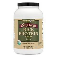 NutriBiotic Organic Rice Protein, Plain Protein Powder 3 Lb. (1.36 Kg)