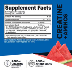 Nutricost Creatine Monohydrate Aminos Powder Watermelon 30 Servings Unisex