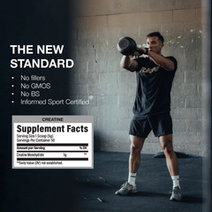 Essential 100% Pure Creatine Monohydrate Powder, Unflavored, 50 Servings