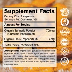 Turmeric Curcumin 700mg Herbal Extract Liver, Brain, Heart, Joint Health