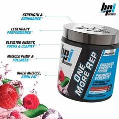 1MR One More Rep Raspberry Tea Pre-Workout Performance Supplemnt BPI Sports 2/26