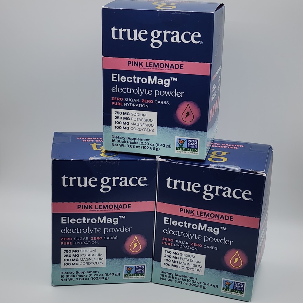 True Grace ElectroMag – 16 Stick Packs, Pack of 3 – Pink Lemonade