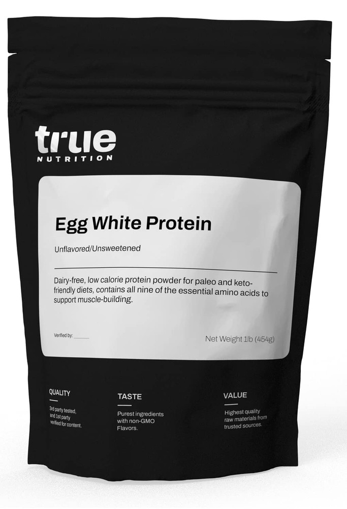True Nutrition Egg White Protein Powder – 24g Non-GMO Egg Protein per Serving –