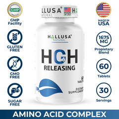 HGHBooster – Natural Growth Support – Energy & Performance – L Arginine, 60 Tabs