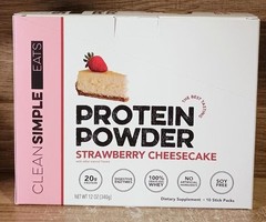 Clean Simple Eats Protein Powder Strawberry Cheesecake 10 Stick Packs 12oz