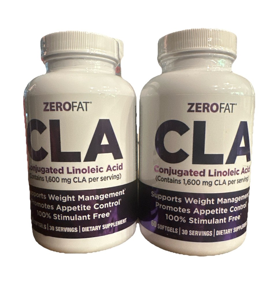 Conjugated Linoleic Acid 60 Soft gels by Zero Fat – Brand New Sealed 2 Bottles.